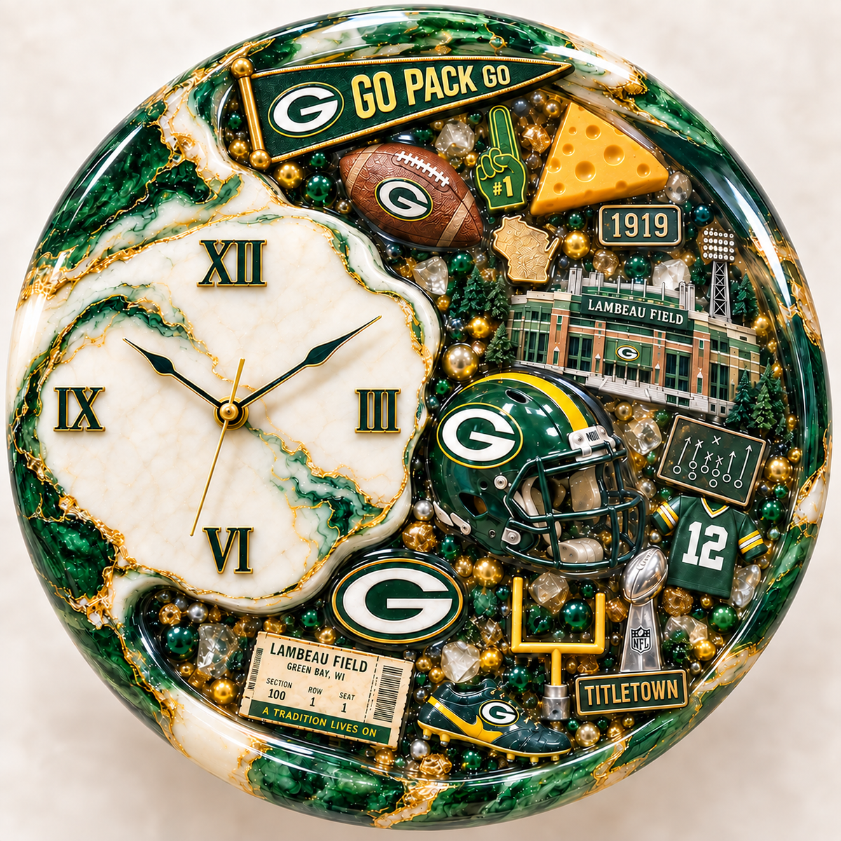 Premium GBP Statement 3D Decorative Wall Clock DNBN