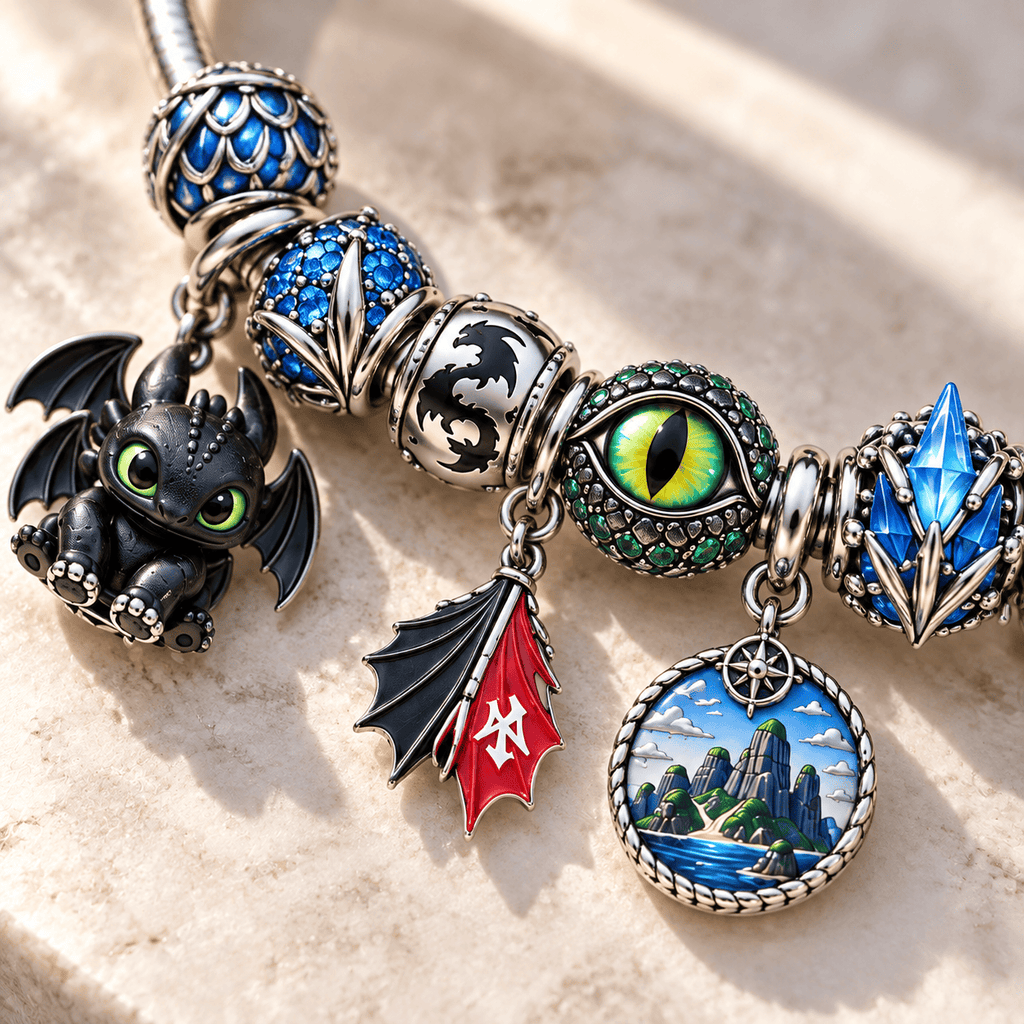 HTTYD Silver Charm Bracelet Set NTTB