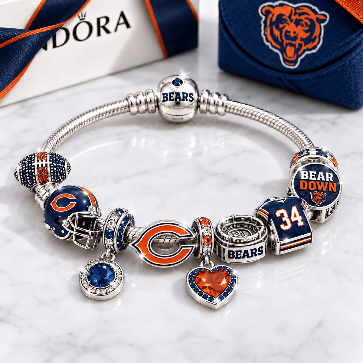 CCB Silver Charm Bracelet Set BMD