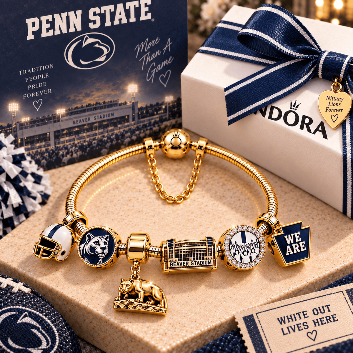 PSNL Gold Charm Bracelet Set PNPA