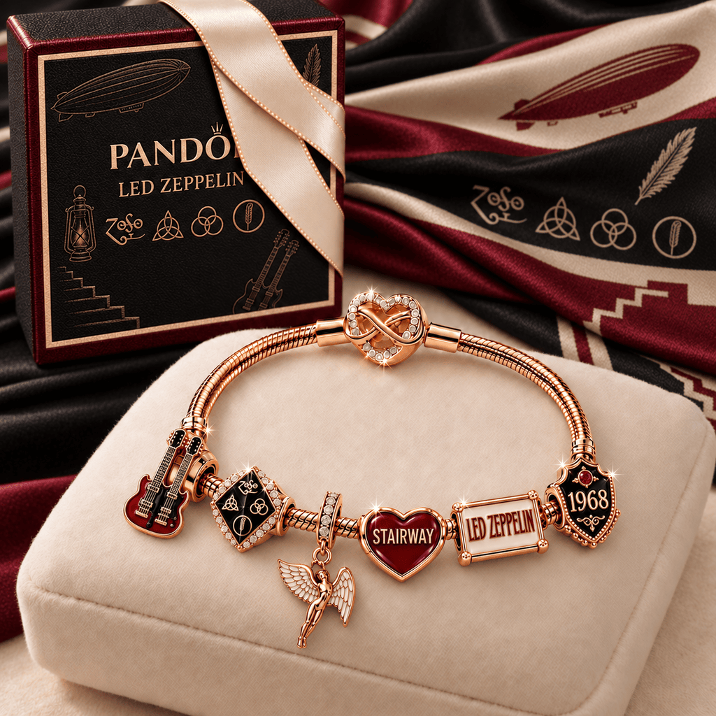 LZPL Rose Gold Charm Bracelet Set TTTT